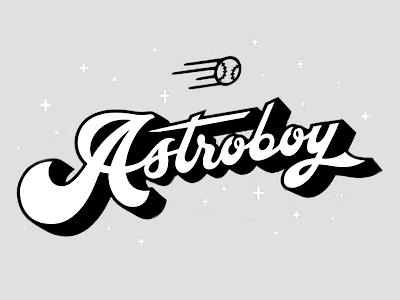 Astroboy MVP baseball creative design handmade lettering logo vintage