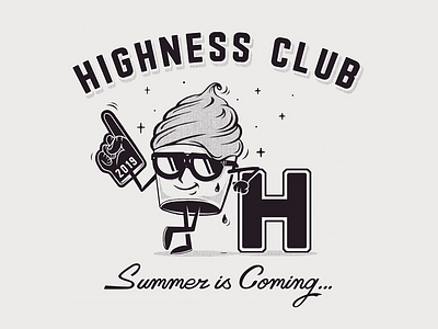 Highness Club art direction design drawing identity illustration mascot type