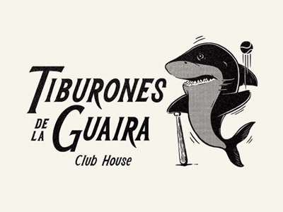 Tiburones B.B.C. Clubhouse baseball collection illustration lvbp series venezuela vintage design