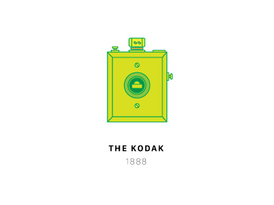 The Kodak - 1888 camera green illustration kodak vintage