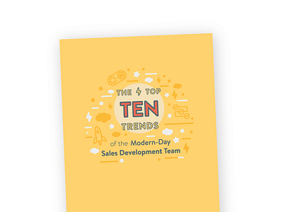 Top Ten Trends Cover book cover collage ebook gears icons lightning lightning bolt rocket sigstr ten yellow