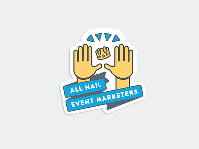 Event Marketers Sticker blue crown emoji event king marketers marketing queen raised hand raised hands sticker