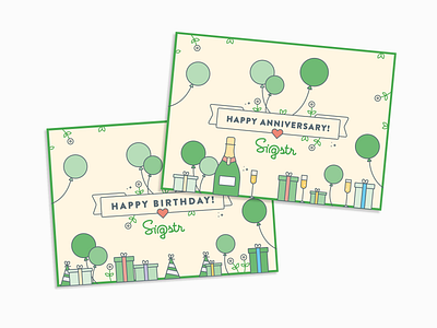 Internal Birthday + Anniversary Postcards anniversary birthday postcard sigstr