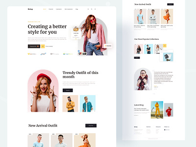 Fashion Website Landing Page Exploration 2021 trend best ui branding clothing brand color creative design design fashion fashion brand fashion landing page fashion ui landing page fashion website girls fashion trendy fashion typography uiux unique web ui webdesign