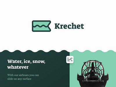 Krechet boat branding clean design green k letter logo logodesign logotype simple stroke water wave