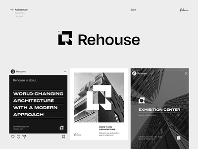 Rehouse Architectural Firm architecture brand identity branding logo logo design logotype poster social story