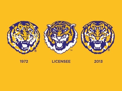 LSU Tiger Head History basketball baton rouge football identity logo louisiana lsu ncaa sec tiger tigers