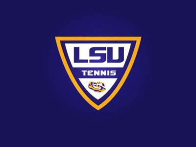 LSU Men's Tennis Logo eye geaux font identity logo louisiana lsu sports tennis tiger