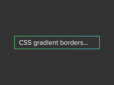 CSS Gradient Borders code css css gradient