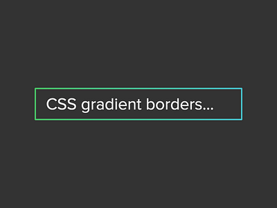 CSS Gradient Borders