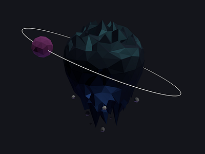 Broken Planet 3d blender low poly