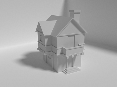 Medieval House - untextured 3d blender low poly