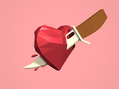 Love is murder 3d low poly valentine valentines day