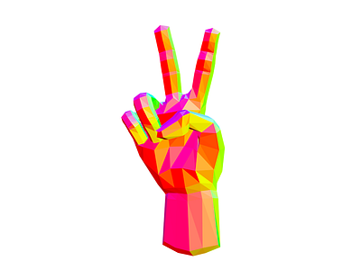 Poly Peace 3d blender low poly peace