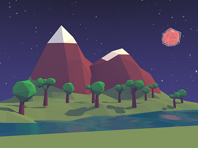 Low Poly Mountain 3d blender low poly low poly