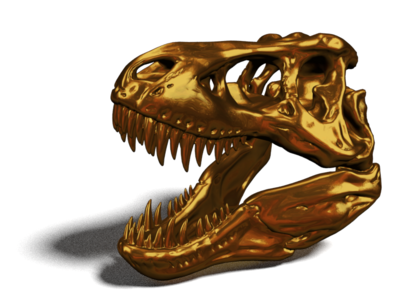 gold t rex head