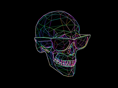 Skull Rainbow Edge Detect 3d blender everyday skull