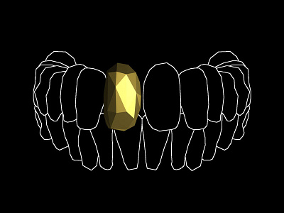 Gold tooth grin 3d art everyday blender everyday grin smile teeth