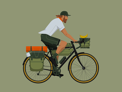 Bike Packing bicycle bike bike app bikepacking cycling cycling illustration flat icon icon design illustration illustrator neutral colour travel app travel illustration ui ui illustration