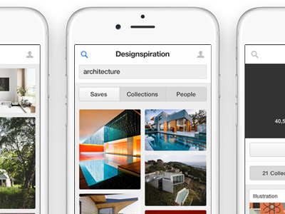 Introducing the Designspiration Mobile Website designspiration grid minimal mobile search simple waterfall website