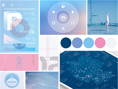 Moodboard for Seattle transit app branding colors design illustrator moodboard