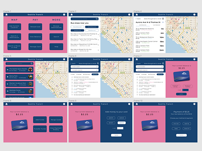 Bus Kiosk Screens app branding busapp colors design figma