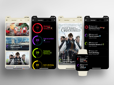 Countdown app DeeDay app design flat ios ipad iphone mobile ui ux