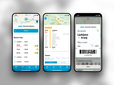 Planning trips by train or bus with iPhone app design flat ios iphone iphonex mobile ui ux