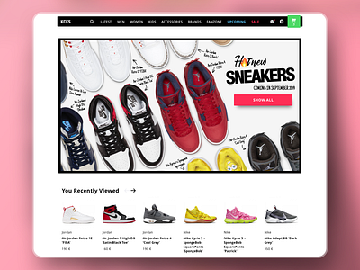 Sneakers webshop design flat sneakers ui ux
