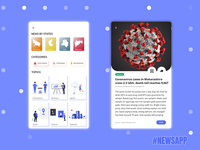 Newsapp adobexd ai app blue inshot minimal news news app ui ui design uiux ux ux design