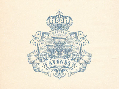 Avenes crest design emblem graphic jcdesevre label logo logo design logo designer retro vector vintage