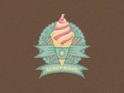 Ice Cream Star art badge cream design glace graphic ice ice cream icecream illustration illustrator jcdesevre logo logo design logo designer star vector