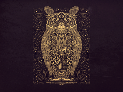 BTS illustration illustrator jcdesevre label luxury owl vectoriel vintage