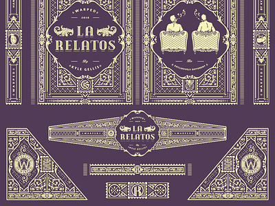 La Relatos cigars illustration illustrator jcdesevre label luxury packaging vectoriel vintage