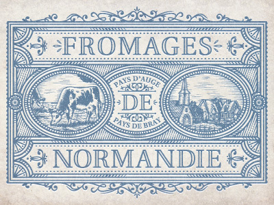 NormandyCheese art cheese design effect engraving flourish french graphic jcdesevre label logo logo design logo designer normandy retro vector vintage