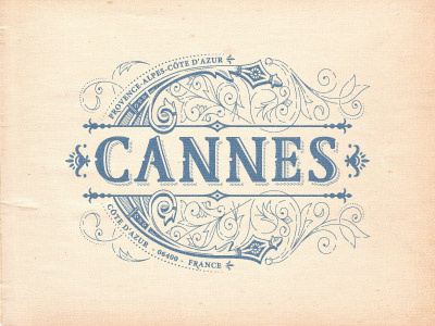Cannes cannes design flourish french graphic jcdesevre logo logo design logo designer poster retro typography vector