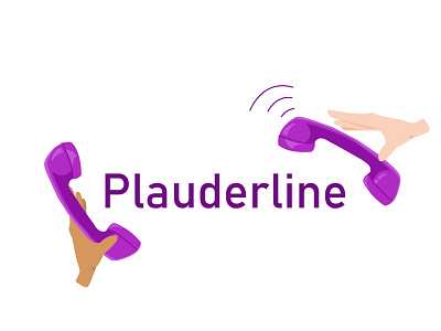 Plauderline App app app logo app logo design calling calling app design flat illustration logo logo design logo design concept logos logotype minimal modern phone phones purple purple logo telephone