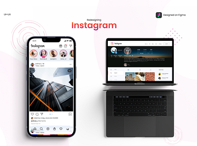 Instagram Redesigned - UI/UX branding design instagram interaction logo minimal redesign typography ui user design user experience userinterface ux