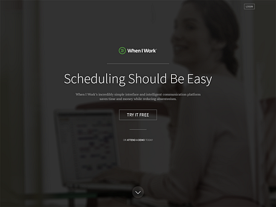 When I Work Homepage Concept design web