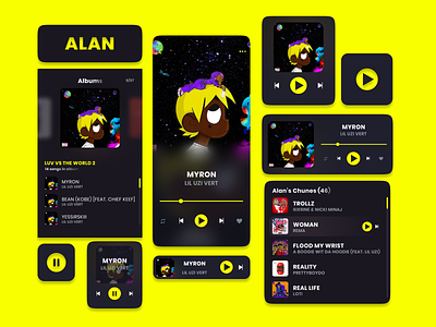 Alan Music App design lil uzi music music app music player ui