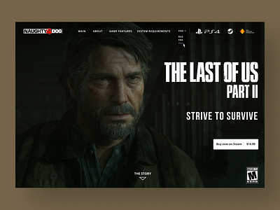 The Last of Us 2 landing page design gaming landing page ui web