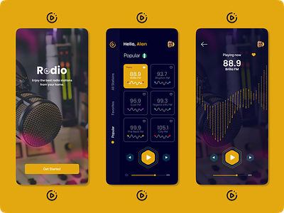 Local Radio App app design radio ui