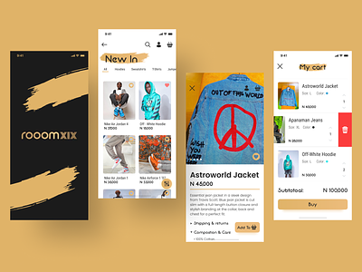 RooomXIX app design ui