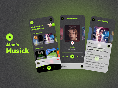 Alan Musick app design music music app ui