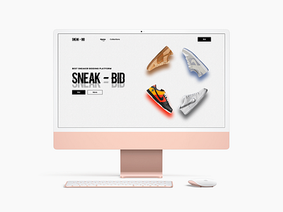 Sneak-Bid auction bid design dunk fashion landing page nike nike sb skateboard sneaker streetwear ui urban