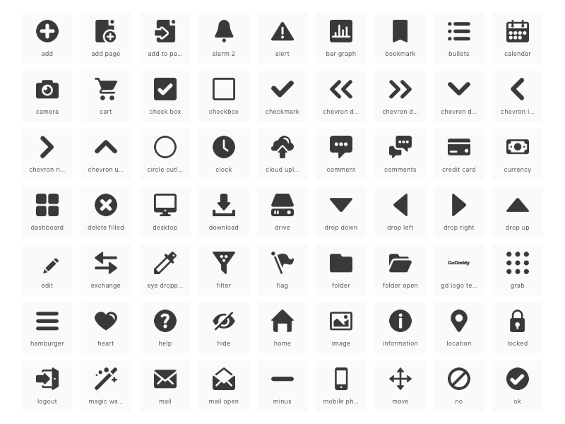 Redesigned Gxsystem Icons by Russell Benson for GoDaddy on Dribbble