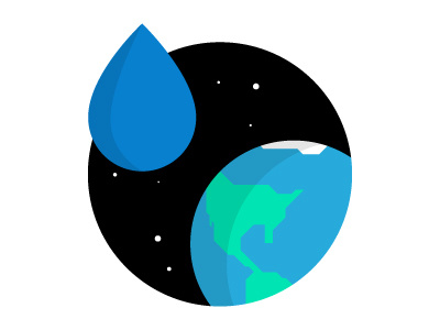 Worlds Largest Drupal... earth icon illustration minimal outerspace simple spot illustration