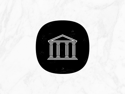 The Temple building columns icon illustration marble roman temple