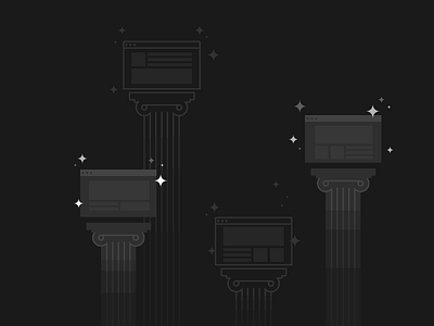 Pillars Of Education columns illustration magic monotone pillars websites