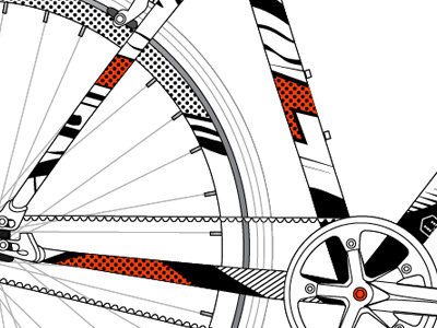 Bike Project bike halftone illustration pattern